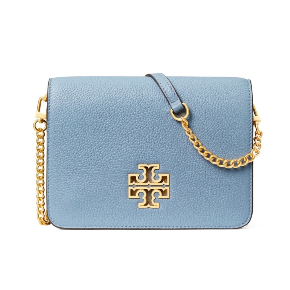 Tory Burch Britten Combo Crossbody Bag in Cloud Blue with Gold Hardware